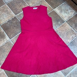 Eliza J Women's size L Magenta Pink Sleeveless Textured Knit FitFlare Dress